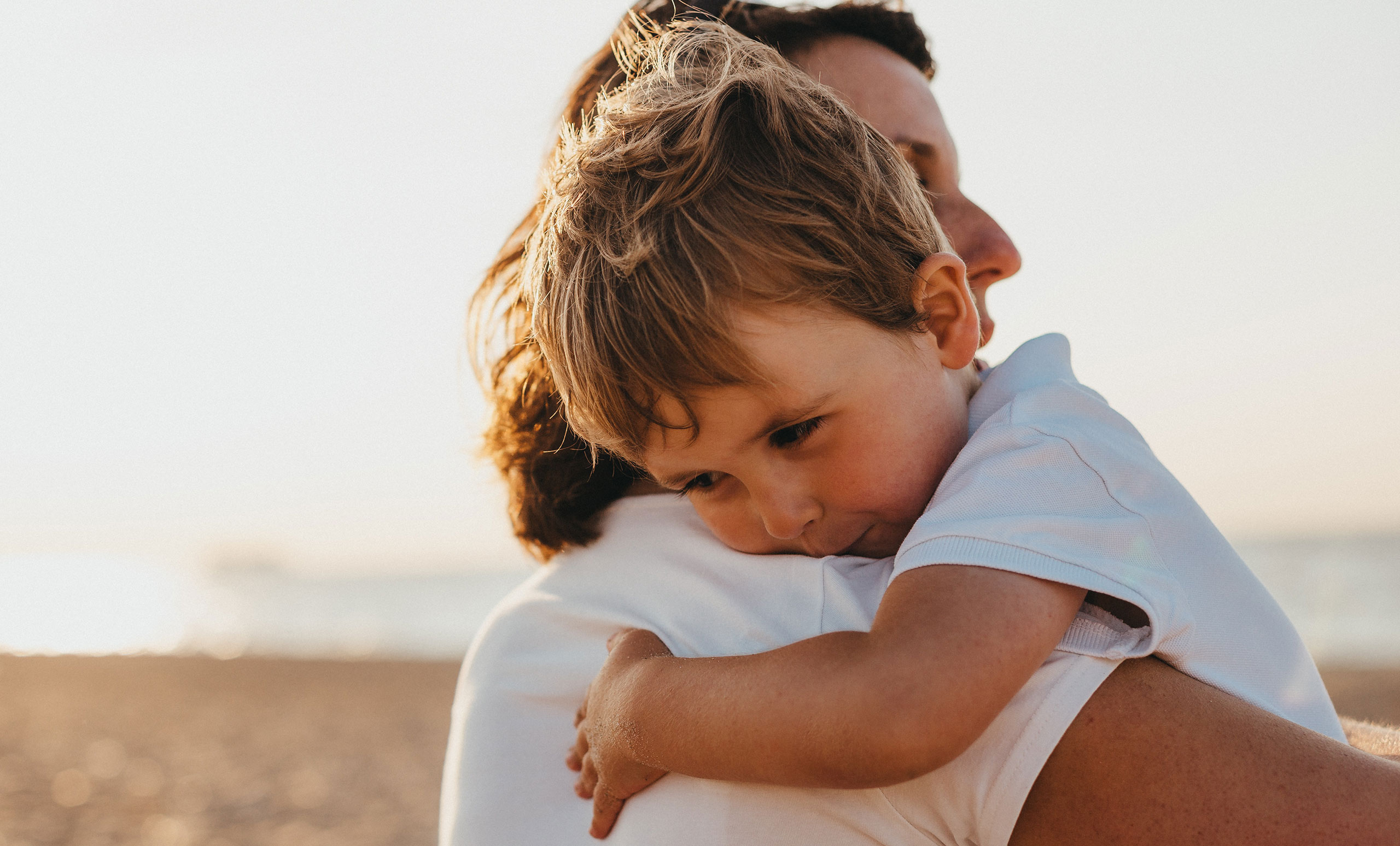 Parent holding child